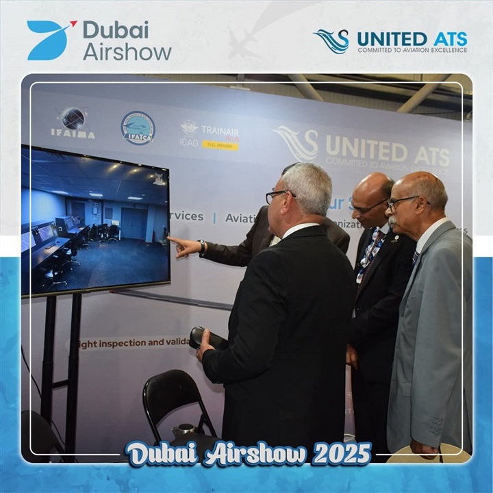 United ATS تستعرض أحدث حلول التدريب الجوي وتستقبل وفد أكاديمية مصر للطيران وهيئة الطيران المدني في معرض دبي للطيران 2025