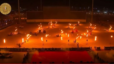 الألعاب النارية تزين حفل افتتاح البطولة العربية للفروسية 