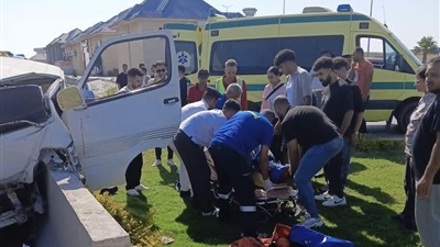 حادث مروع عند مدخل الكيلو 21 العجمي أمام بنزينة شل أوت 