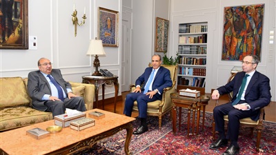 وزير الخارجية يستقبل مسئولي غرفة التجارة الأمريكية في القاهرة 