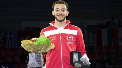 وزير الشباب والرياضة يهنئ محمد السيد بعد التتويج بذهبية كأس العالم لسيف المبارزة بسويسرا 