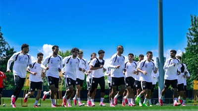 منتخب مصر يواصل تدريباته بملعب جونزاجا استعدادا لمباراة بلجيكا  