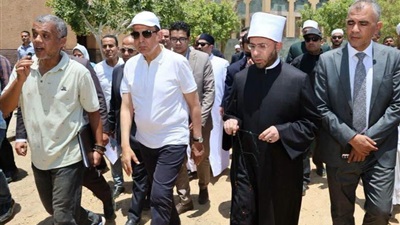 وزير الأوقاف ومحافظ المنيا يتفقدان منطقة البهنسا الأثرية 
