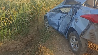 إصابة عروس في حادث تصادم قطار بسيارة ملاكي على مزلقان سنجرج بالمنوفية 