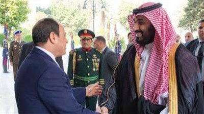الرئيس السيسى يودّع ولى العهد السعودى بمطار القاهرة الدولى 